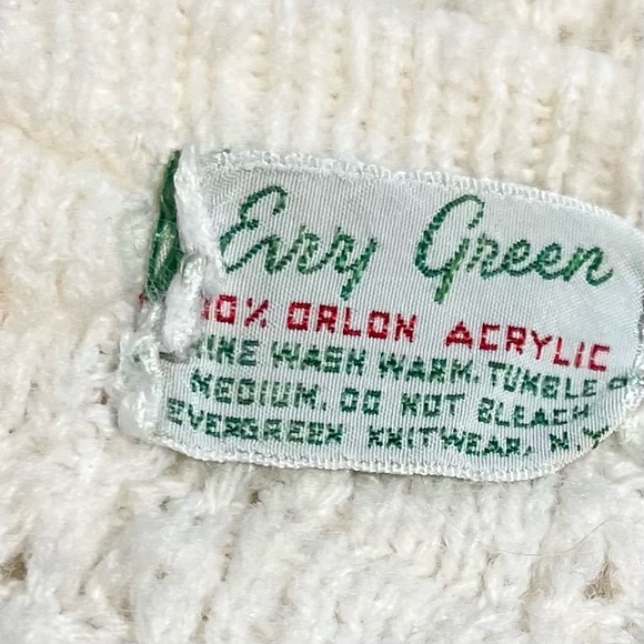 VINTAGE 60s mid century knit‎ sweater cape poncho shawl button front fringe - Picture 8 of 10